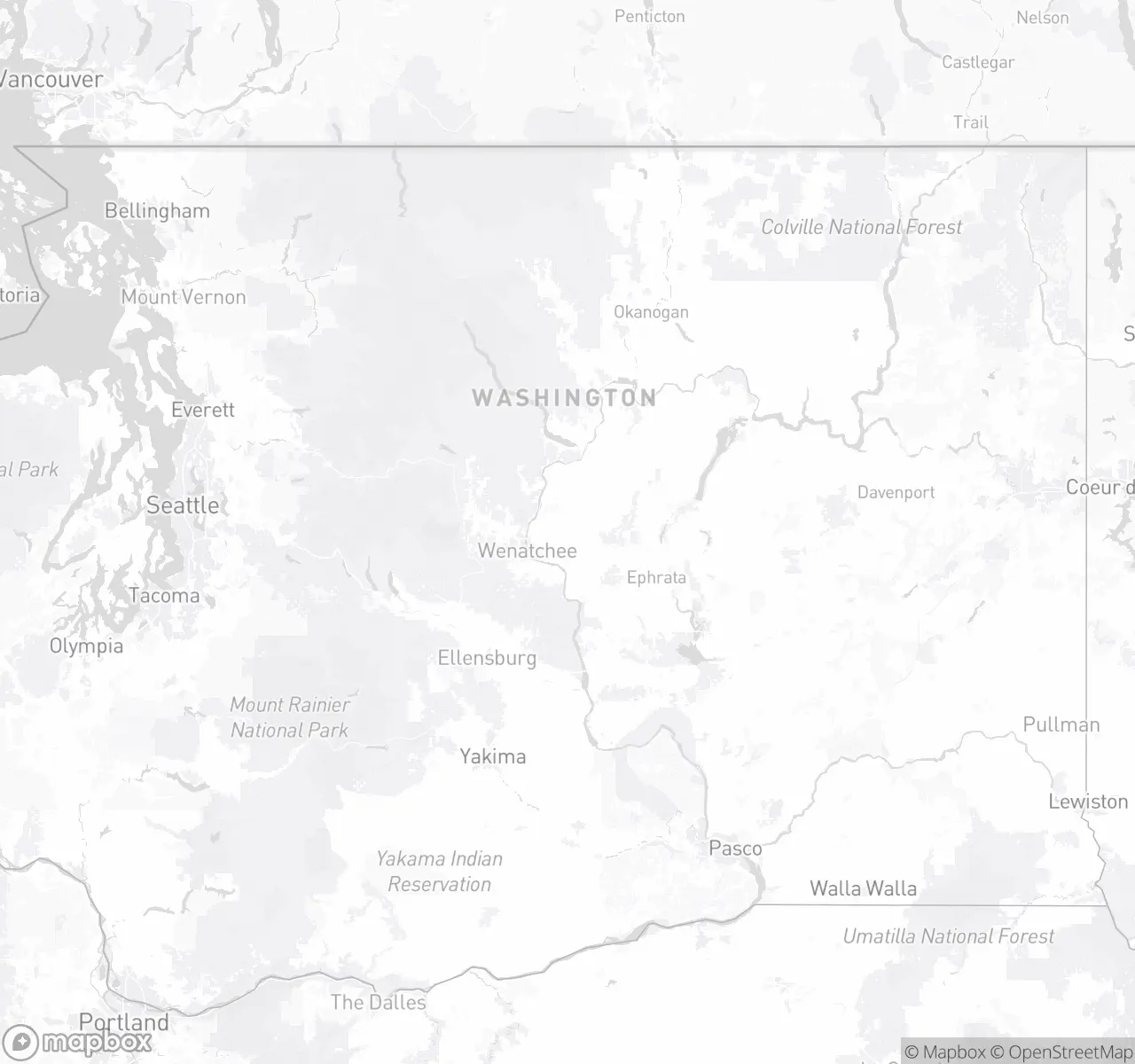 Map of the Ally Renewal Washington service area